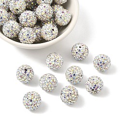 Хрусталь AB Pave disco бусины, Бусины со стразами, полимерная глина , класс А, хрусталь AB, С. 15 (2.1~2.2 мм), 14 мм, отверстие : 2 мм