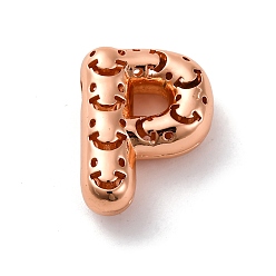 Letter P Латунные подвески, стойки покрытие, долговечный, без кадмия и без свинца, подвески с полыми буквами, Письмо P, 23x17x8.5 мм, отверстие : 4.7x3 мм