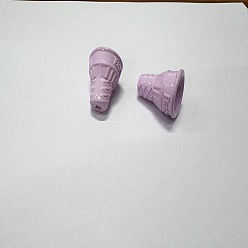 Лиловый Непрозрачные акриловые бусины, рожок мороженого, сирень, 20x17 мм, отверстие : 2 мм