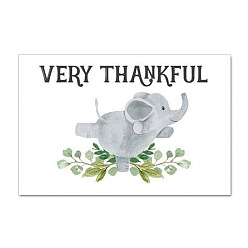 Silver Thanksgiving Day Theme Paper Envelopes, Rectangle with Elephant, Silver, 54x90mm, 30pcs/bag