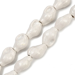 Белый Фарфоровые бусины ручной работы серии «Океан», раковина, белые, 15~16x9~10x6~7.5 мм, отверстие : 2 мм, около 25 шт / нитка, 14.17'' (36 см)