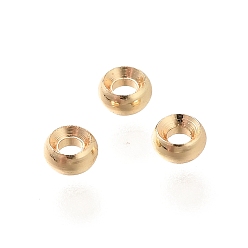 Матовый Золотой Цвет Латунные бусины, долговечный, без кадмия и без свинца, плоско-круглые, матовый золотой цвет, 3x1.5 мм, отверстие : 1.3 мм