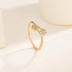 01 Sparkling CZ-studded Gold-plated Copper Ring for Women - Unique Design Jewelry
