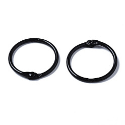 Black Spray Painted Iron Split Key Rings, Ring, Black, 30x4mm