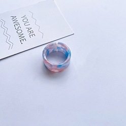 13# single Adjustable Acrylic Marble Pattern Couple Rings for Women, Light Luxury Design