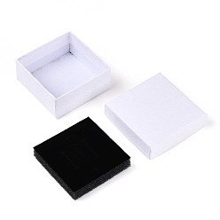 Белый Дым Квадратная картонная коробка для ожерелья, футляр для хранения украшений с бархатной губкой внутри, для ожерелья, серый, 7.5x7.5x3.4 см