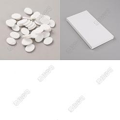 Blanc 300 pièces de cabochons en feutre, ovale, blanc, 18x13x0.9mm
