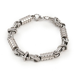 Нержавеющая Сталь Цвет 201 браслеты-цепочки из нержавеющей стали для мужчин и женщин, с 304 застежкой из нержавеющей стали, цвет нержавеющей стали, 8-1/2 дюйм (21.5 см)