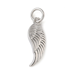 Платина Латунные подвески, крыло, с целью перехода в кольце, долговечный, без свинца и без кадмия, платина, 16x6.5x2 мм, отверстие : 3.5 мм