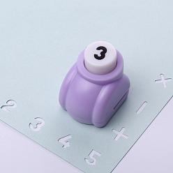 Number Mini Plastic Craft Punch for Scrapbooking & Paper Crafts, Paper Shapers, Num.3, Number Pattern, 30x25x33mm