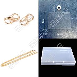 Golden AHADERMAKER DIY Cell Phone Lanyard Strap Holder Making Kit, Including Zinc Alloy S-hook Clasps, Cell Phone Lanyard Tether, Iron Curb Chain Bag Strap, Golden, 1200mm
