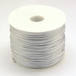 Light Grey Nylon Thread, Rattail Satin Cord, Light Grey, 1.5mm, about 100yards/roll(300 feet/roll)