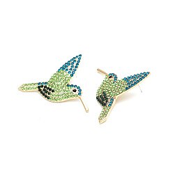 mixed color Sparkling Bird Earrings with Rhinestones - Cute, Versatile and Retro Animal Jewelry for Women