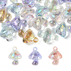 (52) Непрозрачная лаванда 20шт 3 цветные подвески из прозрачного акрила, гриб, разноцветные, 28x20x11.5 мм, отверстие : 3 мм, 20 шт / комплект