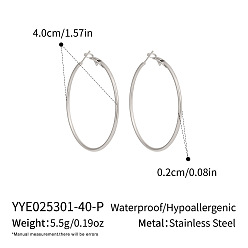 Серебро Серьги из 304 нержавеющей стали, серебряные, 40x2 мм