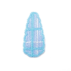 Bleu Ciel Foncé Cabochons en forme de larme en polyester, pour la fabrication d'accessoires pour cheveux, bleu profond du ciel, 65x31mm