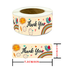 Bird Thank You Stickers Roll, Rectangle Paper Adhesive Labels, Decorative Sealing Stickers for Christmas Gifts, Wedding, Party, Bird Pattern, 75x25mm, 120pcs/roll