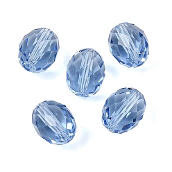 Aciano Azul K 9 cuentas de vidrio, imitación de vidrio cuentas de cristal austriaco, oval, facetados, azul aciano, 8x6 mm, agujero: 1.2~1.4 mm