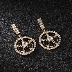 golden Fashionable Flower-shaped Earrings - Same Style as Star Yang Mi's Water Drop Flower Crown