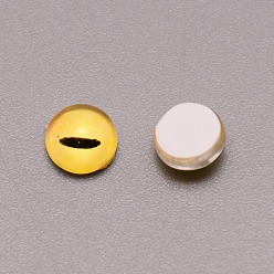 Light Yellow Resin Cabochons, Half Round/Eye, Light Yellow, 6x3mm