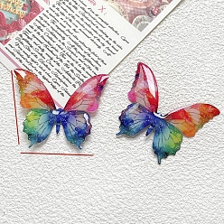 Зеленый Кабошоны из смолы, бабочка, с блеском порошок, зелёные, 53x44 мм