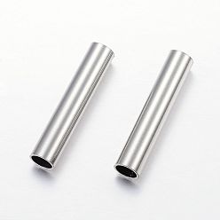 Stainless Steel Color 304 Stainless Steel Tube Beads, Stainless Steel Color, 30x6mm, Hole: 5mm