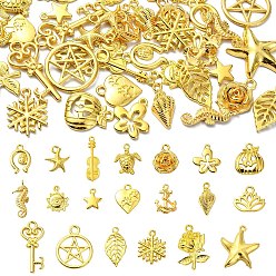 Золотой 60 шт 20 стили подвески из сплава в тибетском стиле, разнообразные, золотые, 12~29.5x7~20.5x1~4.5 мм, отверстие : 1.5~3 мм, около 3 шт. / стиль