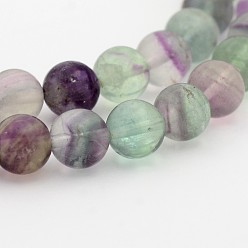 Fluorite Natural Rainbow Fluorite Round Bead Strands, 10mm, Hole: 1mm, about 40pcs/strand, 15.7 inch