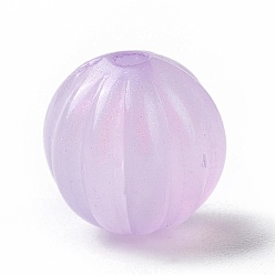 Сливовый Светящиеся акриловые бусины, блеск бисера, светится в темноте, тыква, слива, 11 мм, отверстие : 2 мм, Около 670 шт / 500 г