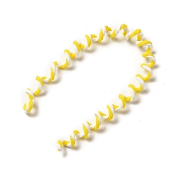 Yellow Polymer Clay Hair Styling Braider Chip, Twist Barrette Spiral Spin Hair Braider Tool, for Girls Women, Yellow, 210~225x3.5mm
