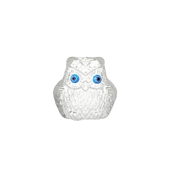 Clear Owl with Evil Eye Glass Figurines, for Home Office Desktop Decoration, Clear, 50x40mm