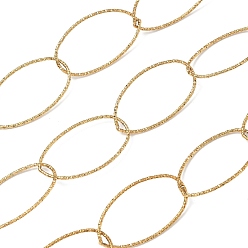Золотой 304 цепи овальные из нержавеющей стали, пайки, с катушкой, ионное покрытие (ip), золотые, 34.5x19.5x1.5 мм