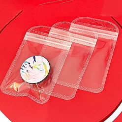 Clear Rectangle Plastic Zip Lock Bags, Resealable Packaging Bags, Self Seal Bag, Clear, 11x7cm, Unilateral Thickness: 2.1 Mil(0.055mm), 50pcs/bag