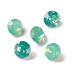 Pacific Opal Opal Style K9 Glass Rhinestone Cabochons, Pointed Back & Back Plated, Diamond, Pacific Opal, 6x4mm