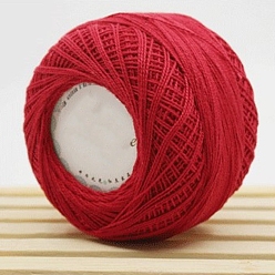 Dark Red 45g Cotton Size 8 Crochet Threads, Embroidery Floss, Yarn for Lace Hand Knitting, Dark Red, 1mm