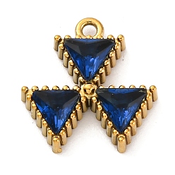 Темно-Синий Ионное покрытие (IP) 304 подвески из циркония из нержавеющей стали, реальный 18 k позолоченный, темно-синий, 12.5x12.5x3 мм, отверстие : 1.2 мм