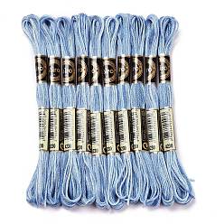 Cornflower Blue 10 Skeins 6-Ply Polyester Embroidery Floss, Cross Stitch Threads, Segment Dyed, Cornflower Blue, 0.5mm, about 8.75 Yards(8m)/skein