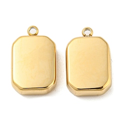Real 14K Gold Plated 304 Stainless Steel Charms, Octagon Charm, Real 14K Gold Plated, 15x10x4mm, Hole: 1.4mm