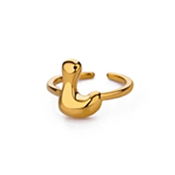 Letter L 304 открытые манжеты из нержавеющей стали для женщин, буквы, реальный 18 k позолоченный, Письмо L, 13~14x7~15 мм