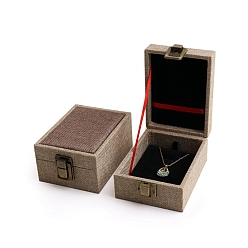 Tan Linen Jewelry Storage Box, Jewelry Display Case, for Pendants Storage, Tan, 12x9x5.7cm