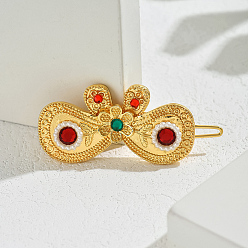 Золотой Заколки для волос из сплава в этническом стиле с бантом, заявление держателя конского хвоста, аксессуары для волос для женщин на каждый день и вечеринку, золотые