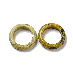 Yellow Turquoise(Jasper) Natural Yellow Turquoise(Jasper) Plain Band Ring, Gemstone Jewelry for Women, Inner Diameter: 16~18mm