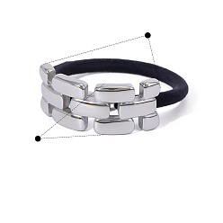 Rectangle Эластичные аксессуары для волос из нержавеющей стали, для девочек или женщин, резинка для волос / резинки для волос, прямоугольные, внутренний диаметр: 40 мм