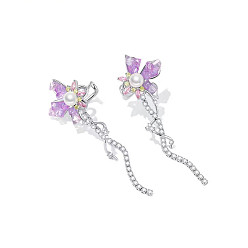 show as picture Boho Crystal Flower Clip Earrings - Elegant, Unique, No Piercing, Fashionable, Chic.