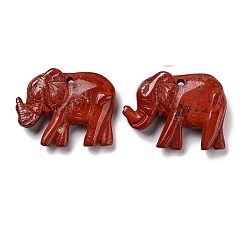 Красный Камень Подвески в виде животных из натуральной красной яшмы, Слон прелести, 33~34x45~46x6.5~10.5 мм, отверстие : 3.2 мм