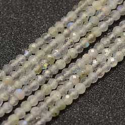Labradorite Natural Labradorite Beads Strands, Faceted, Round, Grade A, 2mm, Hole: 0.5mm, about 155~160pcs/strand, 15.3 inch(38~39cm)