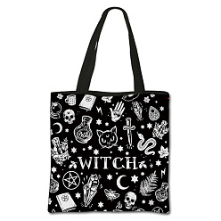 Witch Gothic Printed Polyester Shoulder Bags, Square, Witch, 71.5cm, Bag: 395x395cm