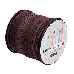 Coffee Faux Suede Cord, Faux Suede Lace, Paper Box Packing, Coffee, 3.0x1.4mm, about 98.43yards/roll(90m/roll)