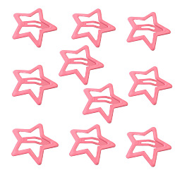 Cerise Star Baking Painted Alloy Snap Hair Clips, Hair Accessories for Girl, Cerise, 32mm