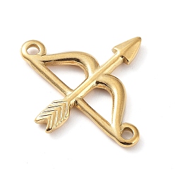 Golden 304 Stainless Steel Connector Charms, Cupid Bow and Arrow Links for Valentine's Day, Golden, 21x23x2mm, Hole: 1.6mm